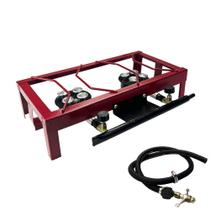 Fogão 2 Bocas Semi Industrial Alta Pressão Com Mangueira Roa