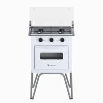 Fogao 2 Bocas Venax Gemini Tampa de Vidro Branco Gas Glp