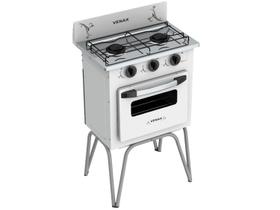 Fogao 2 Bocas Venax Gemini Vetro Branco Gas Glp
