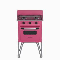 Fogao 2 Bocas Venax Gemini Vetro Pink Gas Glp
