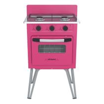 Fogao 2 Bocas Venax Gemini Vetro Pink Gas Glp