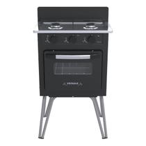 Fogao 2 Bocas Venax Gemini Vetro Preto Fosco Gas Glp