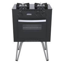 Fogao 2 Bocas Venax Mini Cook Preto Fosco Gas Glp Fogao 2 Bocas Venax Mini Cook Preto Fosco Gas Glp