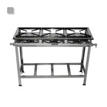 Fogão 3 Bocas De Alta Pressão À Gás Inox 430 C/ Pés