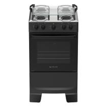 Fogão 4 Bocas à Gás Atlas Coliseum Plus com Mesa de Inox Preto