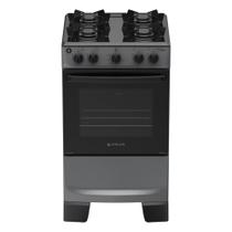 Fogão 4 Bocas à Gás Atlas Mônaco Lustro Acendimento Automático e Mesa Esmaltada Titanium Bivolt Fogão 4 Bocas à Gás Atlas Mônaco Lustro Acendimento Automático e Mesa Esmaltada Titanium Bivolt