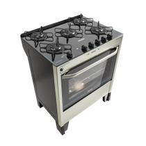 Fogão 4 Bocas a Gás Braslar Horus Top Control com Mesa de Vidro e Forno Easy-Clean Inox Bivolt