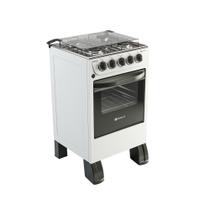 Fogão 4 Bocas a Gás Braslar New Sirius com Mesa Inox e Forno Easy-Clean Branco