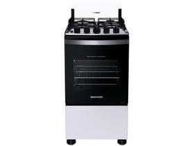 Fogão 4 Bocas a Gás Brastemp Branco BFO4EBBUNA Mesa Inox Dupla Chama e Acendimento Automático Bivolt Fogão 4 Bocas a Gás Brastemp Branco BFO4EBBUNA Mesa Inox Dupla Chama e Acendimento Automático Bivolt