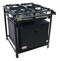 Fogão 4 Bocas a Gás Conjugado Standard Alta Pressão 30x30 com Forno Porta Pintada P5 MR.Fogões 400410
