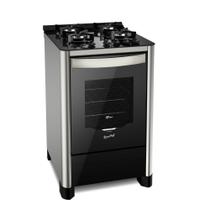 Fogão 4 Bocas a Gás Fischer Gran Cheff com Mesa de Vidro Temperado e Forno 74L Prata Bivolt