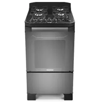 Fogão 4 Bocas a Gás Itatiaia Itamaster com Timer Digital e Acendimento Automático Prata/Preto Bivolt