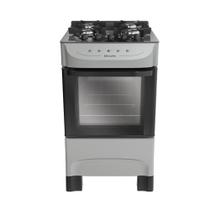 Fogão 4 Bocas a Gás Mueller MFV4BB Mesa de Vidro e Acendimento Automático Titânio Bivolt