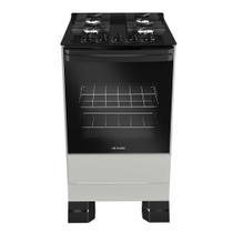 Fogão 4 Bocas a Gás Mueller MFV4BF Mesa de Vidro Acendimento Automático Titânio Bivolt