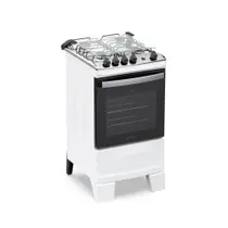 Fogão 4 Bocas Atlas Agile Up Com Mesa De Inox A Gás Bivolt Branco