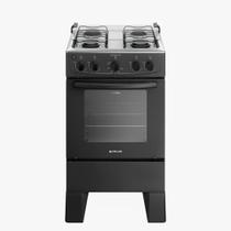 Fogão 4 Bocas Atlas Automático Mesa de Inox Milão Plus Preto