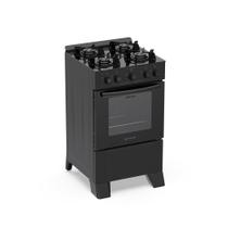 Fogão 4 Bocas Atlas Automático Milão Glass Mesa de Vidro Preto