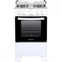 Fogão 4 Bocas Atlas Mônaco Plus Branco Com Mesa Inox Bivolt