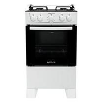 Fogão 4 Bocas Atlas Mônaco Plus Branco com Mesa Inox e Acendimento Automático Branco Bivolt