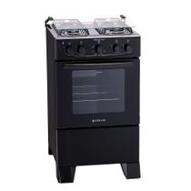 Fogão 4 bocas Atlas Mônaco Plus Preto com Acendimento Automático e Mesa Inox - Atlas Eletrodomésticos