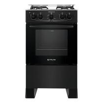 Fogão 4 Bocas Atlas Mônaco Plus Preto Com Mesa Inox E Acendimento Automático Bivolt