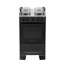 Fogão 4 Bocas Atlas Mônaco Plus Preto Com Mesa Inox E Acendimento Automático Bivolt