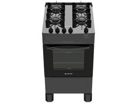 Fogão 4 Bocas Atlas Preto Mesa de Vidro Mônaco Top Glass