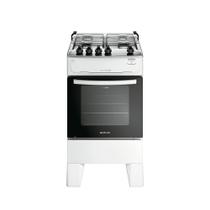 Fogão 4 Bocas Branco com Mesa de Inox Atlas Milão Top