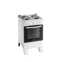 Fogão 4 Bocas Branco com Mesa Inox Atlas Milão