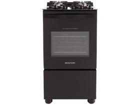 Fogão 4 Bocas Brastemp Preto Mesa de Vidro BFO4 Fogão 4 Bocas Brastemp Preto Mesa de Vidro BFO4