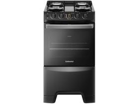 Fogão 4 Bocas Continental Preto Automático com TOPLimpaFácil e Mesa de Vidro (FC4FP)