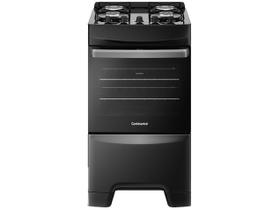 Fogão 4 Bocas Continental Preto Automático com TOPLimpaFácil e Mesa de Vidro (FC4GP) Premium