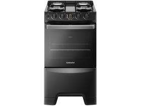 Fogão 4 Bocas Continental Preto Mesa de Vidro FC4FP