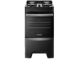 Fogão 4 Bocas Continental Preto Mesa de Vidro FC4GP