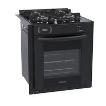 Fogão 4 Bocas de Embutir Venax Gaudí Prisma Vitreo BL a Gás GLP - Preto