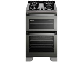 Fogão 4 Bocas Electrolux Cinza Duplo Forno com Timer FE4AD