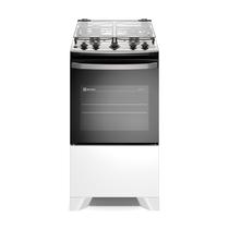 Fogão 4 bocas Electrolux Efficient Branco Mesa Inox, PerfectCook e VaporBake (FE4IW)