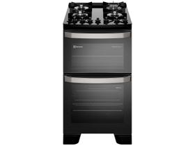 Fogão 4 Bocas Electrolux Preto Mesa de Vidro com Timer VaporBake FE4DP
