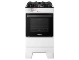 Fogão 4 Bocas Esmaltec Branco Mesa de Vidro Ideal Top Glass T4VAB