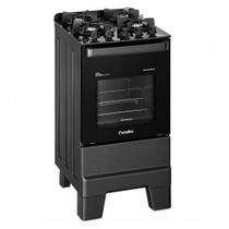 Fogão 4 Bocas Esmaltec Ideal Master Glass Limpa Fácil Preto