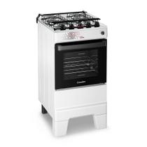 Fogão 4 Bocas Esmaltec Ideal Master Limpa Fácil Branco Inox Bivolt - T4ITB