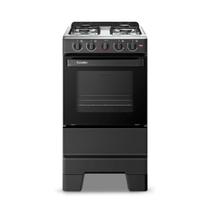 Fogão 4 Bocas Esmaltec Ideal Pop Limpa Fácil Preto Inox Bivo