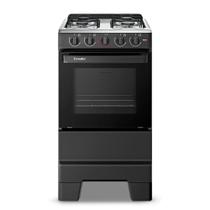 Fogão 4 Bocas Esmaltec Mesa Inox, Forno 50 Litros, Acendimento Manual e Grades Removíveis