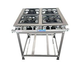 Fogão 4 Bocas Industrial a Gás Tradicional Baixa Pressão 30x30cm P7 Inox Light 400101 MR.Fogões Fogão 4 Bocas Industrial a Gás Tradicional Baixa Pressão 30x30cm P7 Inox Light 400101 MR.Fogões