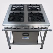 Fogão 4 Bocas Inox com Forno Extra Metal Brey 204- F-I Fogão 4 Bocas Inox com Forno Extra Metal Brey 204- F-I