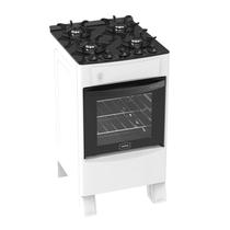 Fogão 4 Bocas Iris Glass Realce a Gás Branco 50L Automático