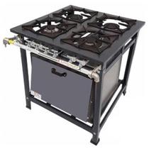 Fogão 4 Bocas Mistas com Forno tampo inox Grelhas 40 X 40 Itajobi