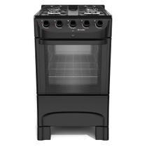 Fogão 4 Bocas Mueller com Mesa Esmaltada Preto Fosco