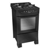 Fogão 4 Bocas Mueller MFV4BB Mesa de Vidro Preto Fosco Bivolt