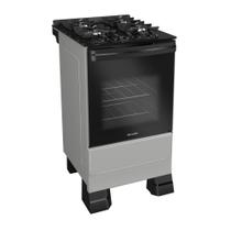 Fogão 4 Bocas Mueller MFV4BF Mesa de Vidro Titanio Bivolt